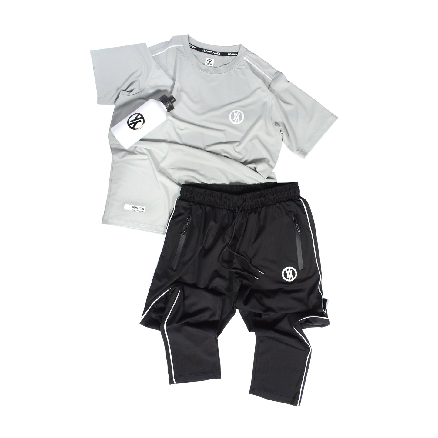 BASIC LINE UP GREY & BLACK TRACKSUIT