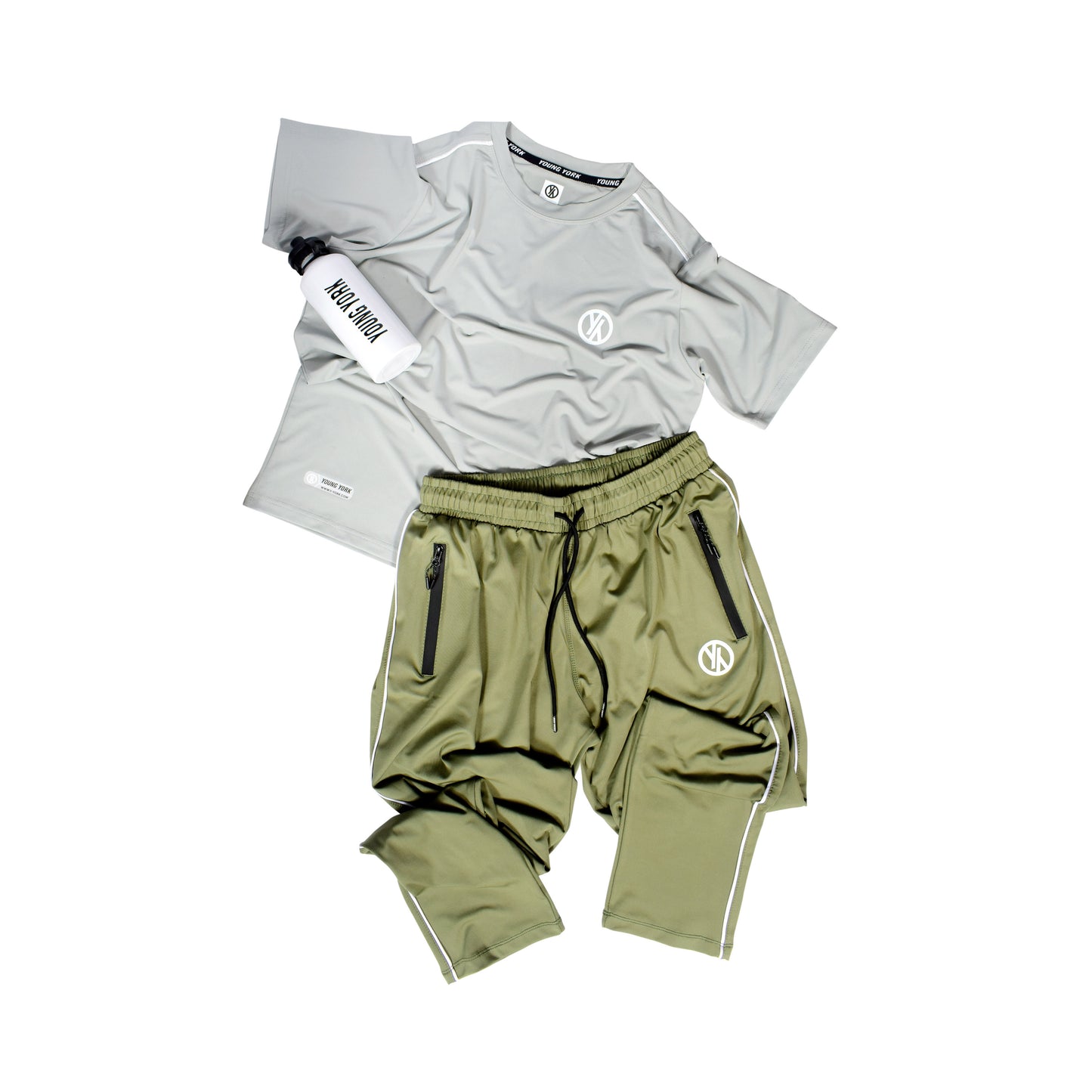 BASIC LINE UP GREY & OLIVE TRACKSUIT