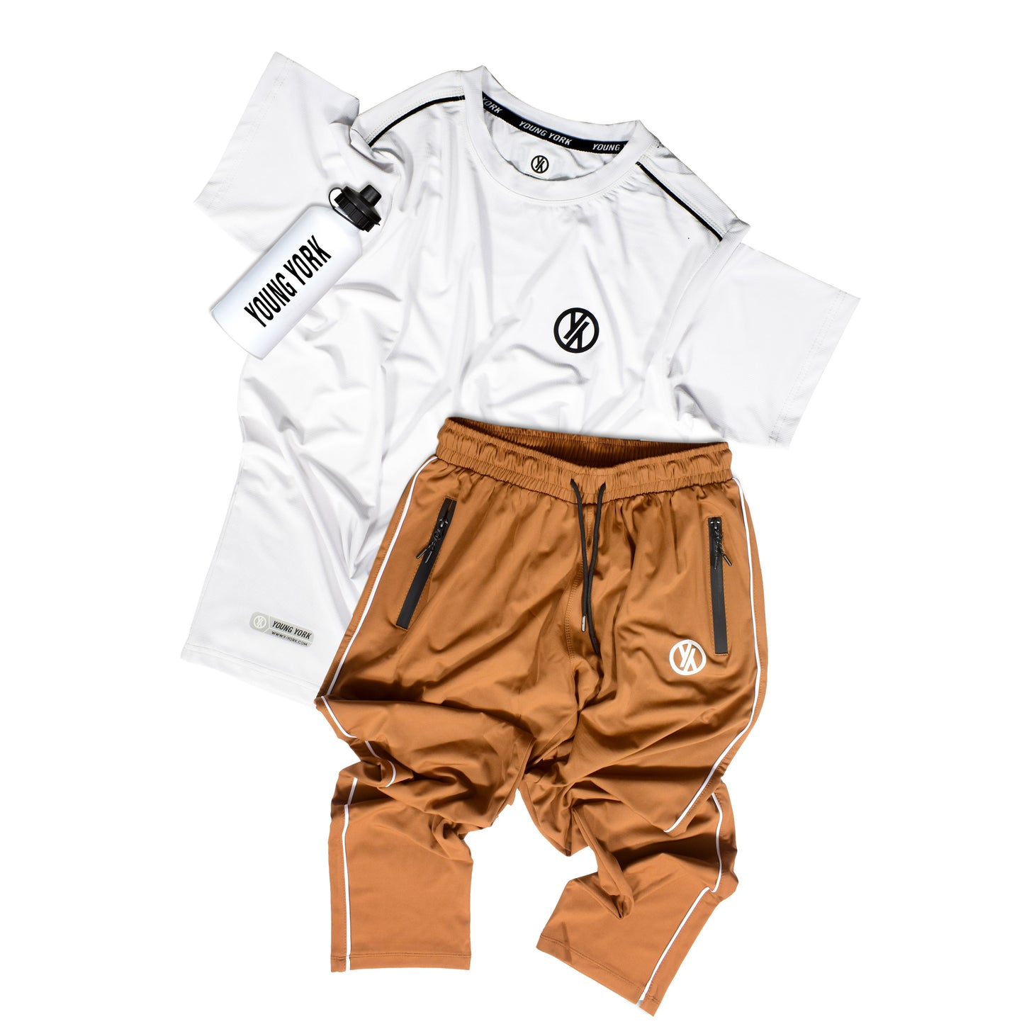 BASIC LINE UP WHITE & BROWN TRACKSUIT