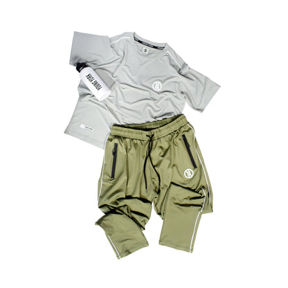 BASIC LINE UP GREY & OLIVE TRACKSUIT