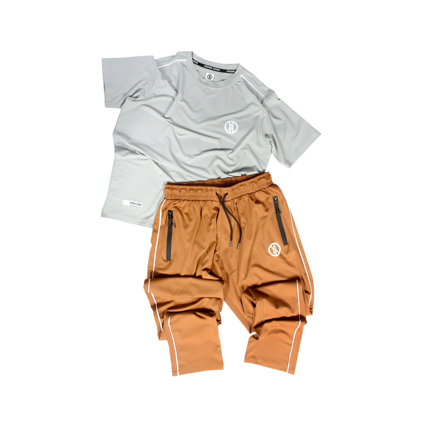 BASIC LINE UP GREY & BROWN TRACKSUIT