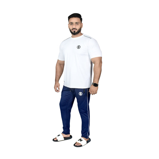 BASIC LINE UP WHITE & NAVY TRACKSUIT