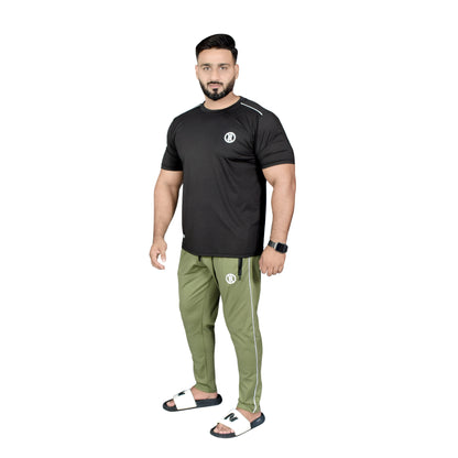 BASIC LINE UP BLACK & OLIVE TRACKSUIT