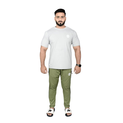 BASIC LINE UP GREY & OLIVE TRACKSUIT