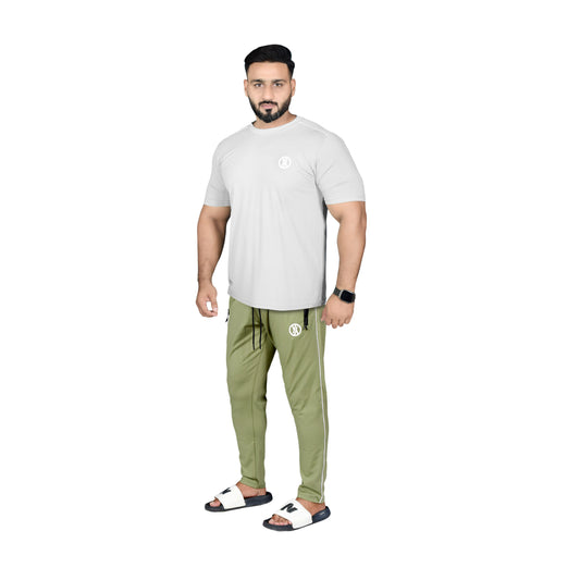 BASIC LINE UP GREY & OLIVE TRACKSUIT