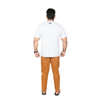 BASIC LINE UP WHITE & BROWN TRACKSUIT