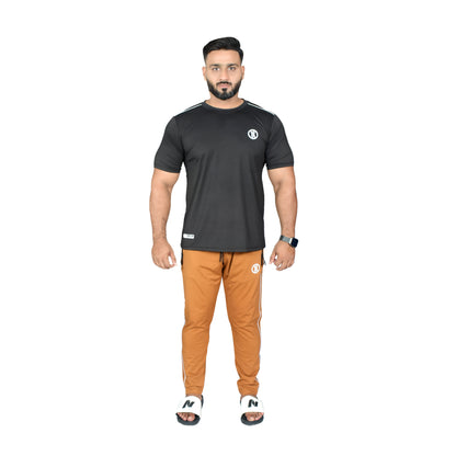 BASIC LINE UP BROWN & BLACK TRACKSUIT