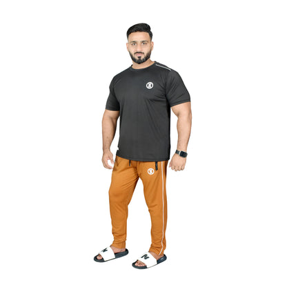 BASIC LINE UP BROWN & BLACK TRACKSUIT