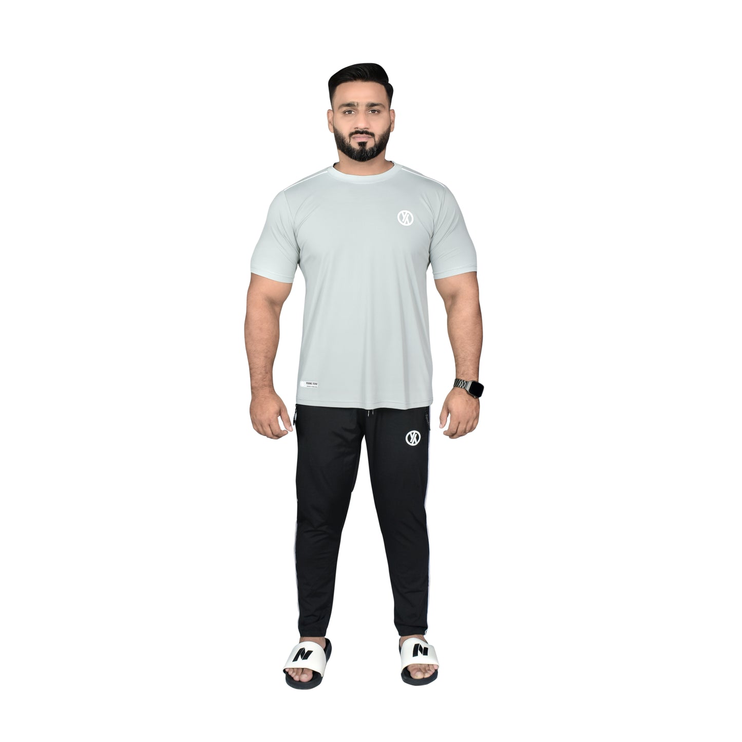 BASIC LINE UP GREY & BLACK TRACKSUIT